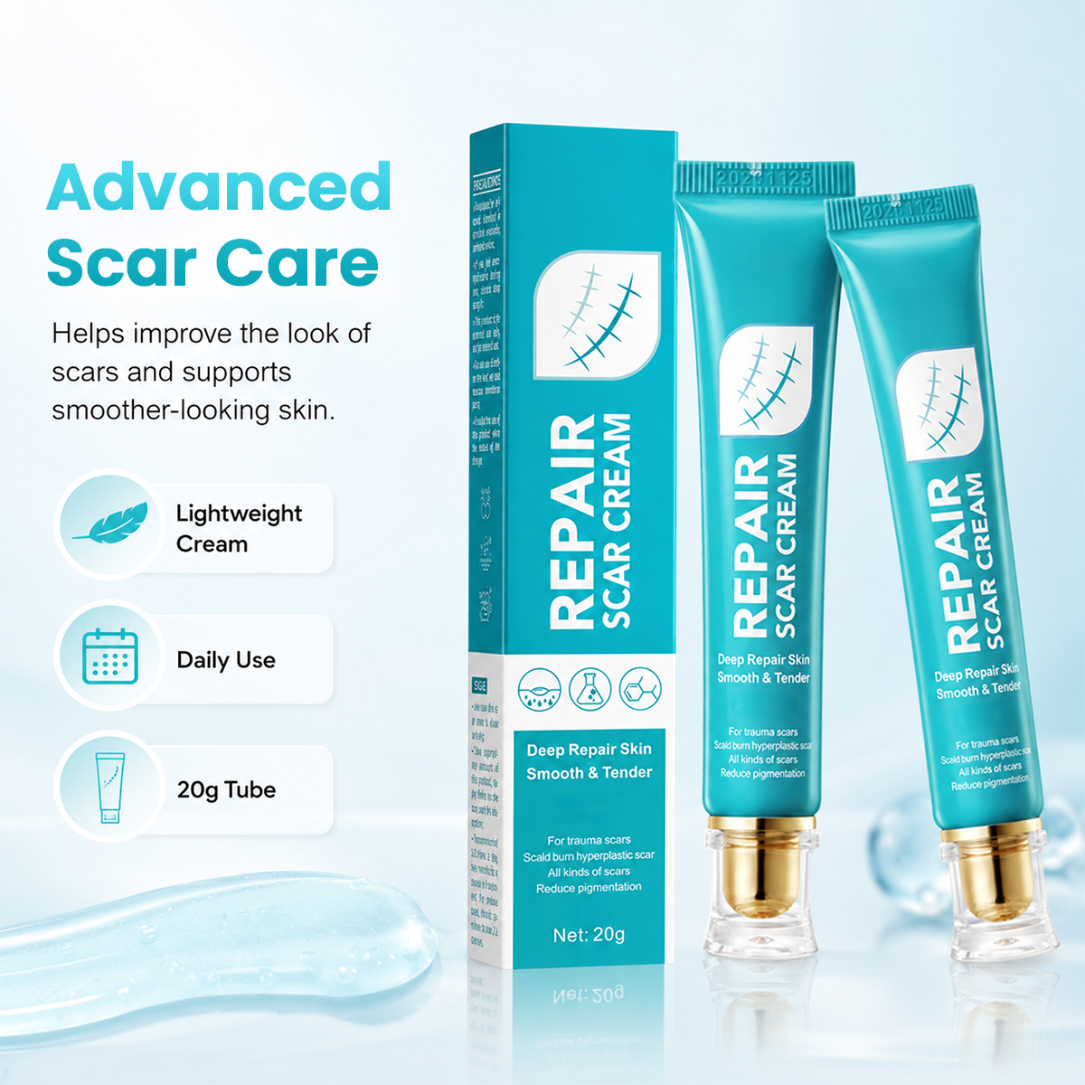 Advanced Scar Repair Cream – Smooth & Improve the Appearance of Scars